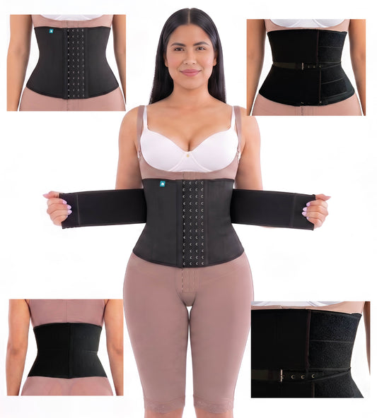 Double-Compression Waist Trainer with Adjustable Velcro Closure | Ref. 09542
