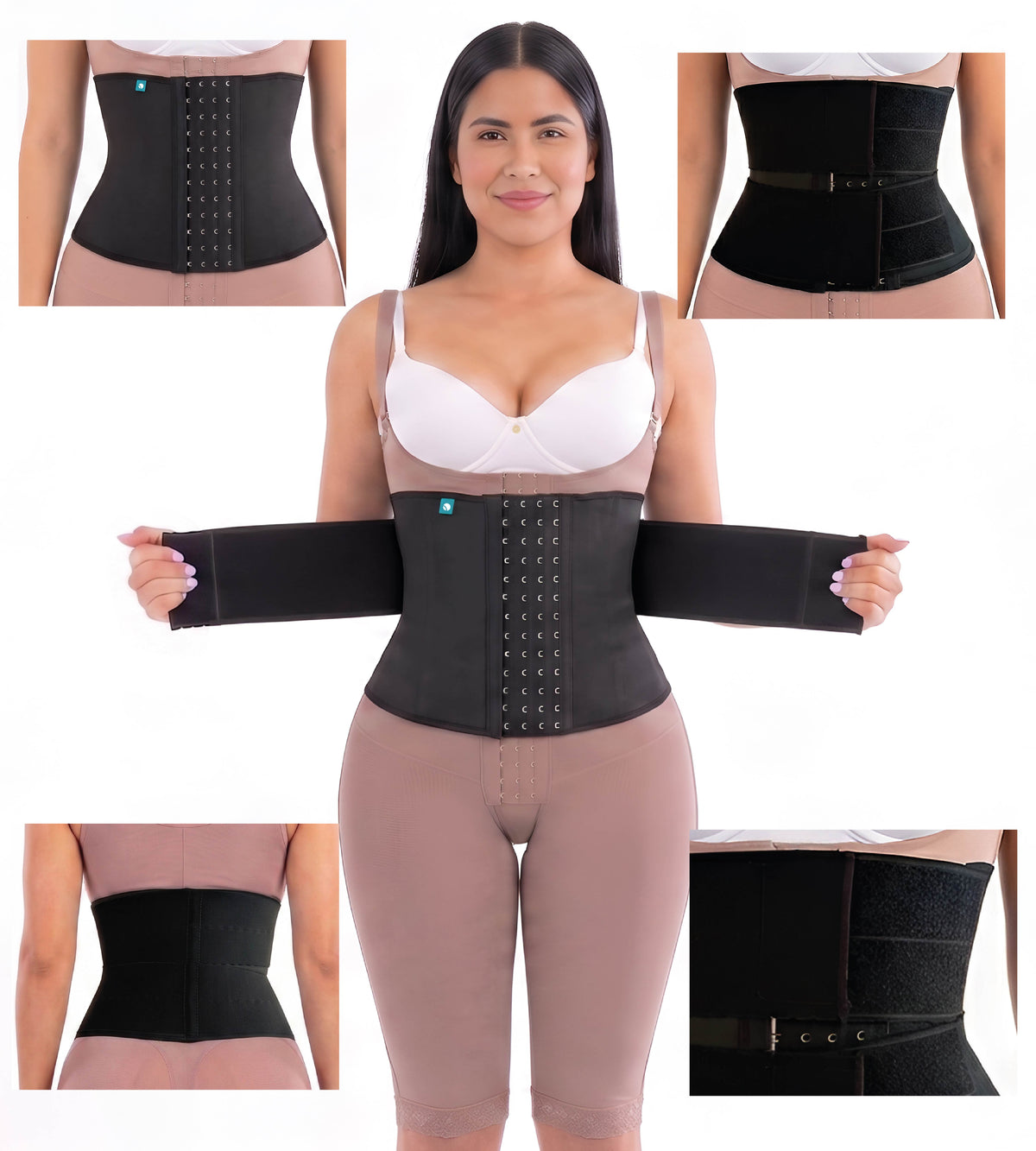 Double-Compression Waist Trainer with Adjustable Velcro Closure | Ref. 09542