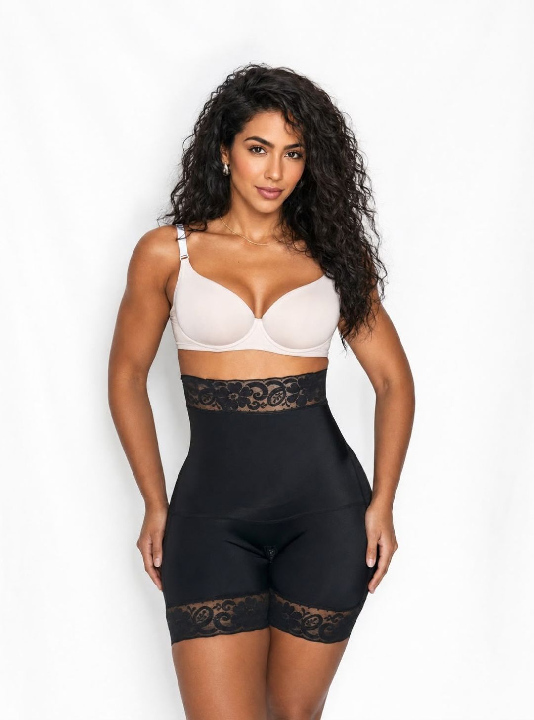 Seamless High-Waist Mid-Thigh Shaper with Perineal Zipper – 57035