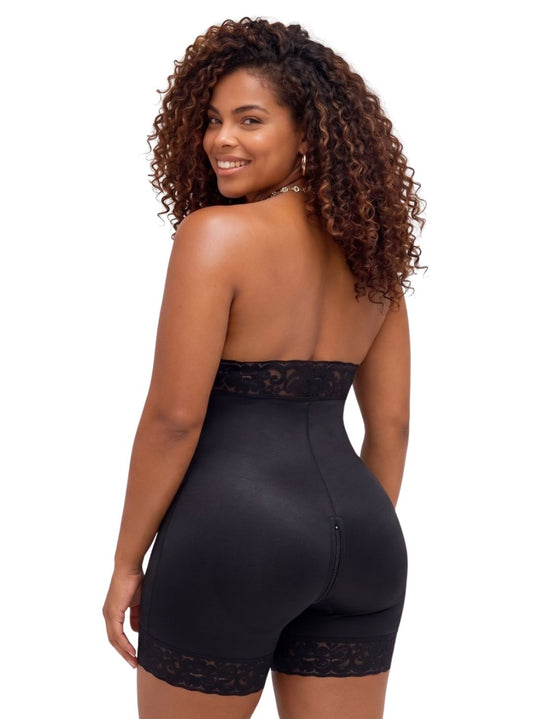 Seamless High-Waist Mid-Thigh Shaper with Perineal Zipper – 57035