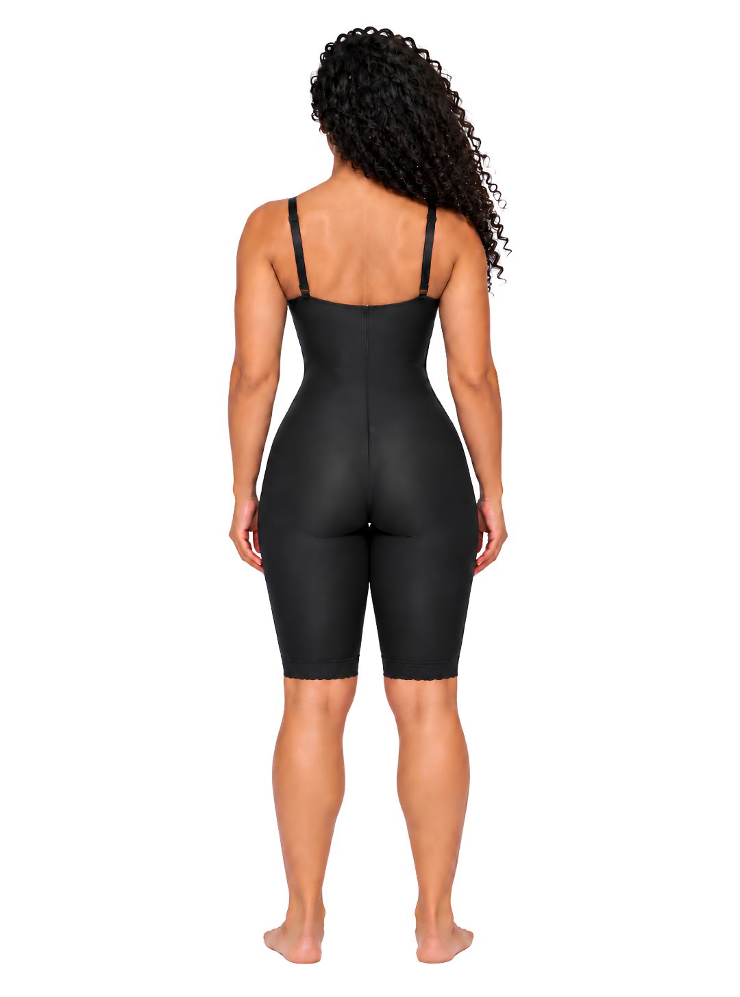 Seamless Medium-Compression Knee-Length Bodysuit with Adjustable Straps | Ref. 57042