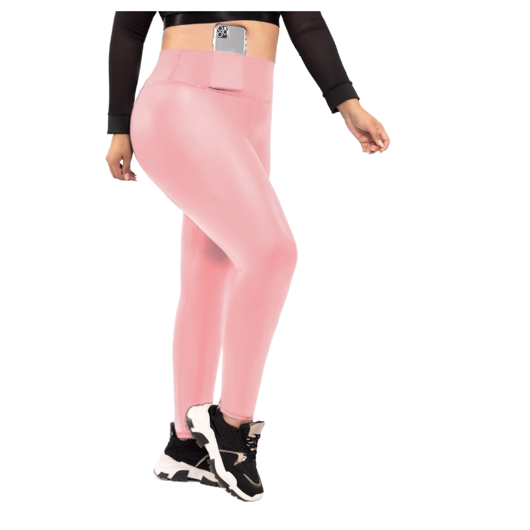 Poppy Glossy High-Waisted Compression Leggings
